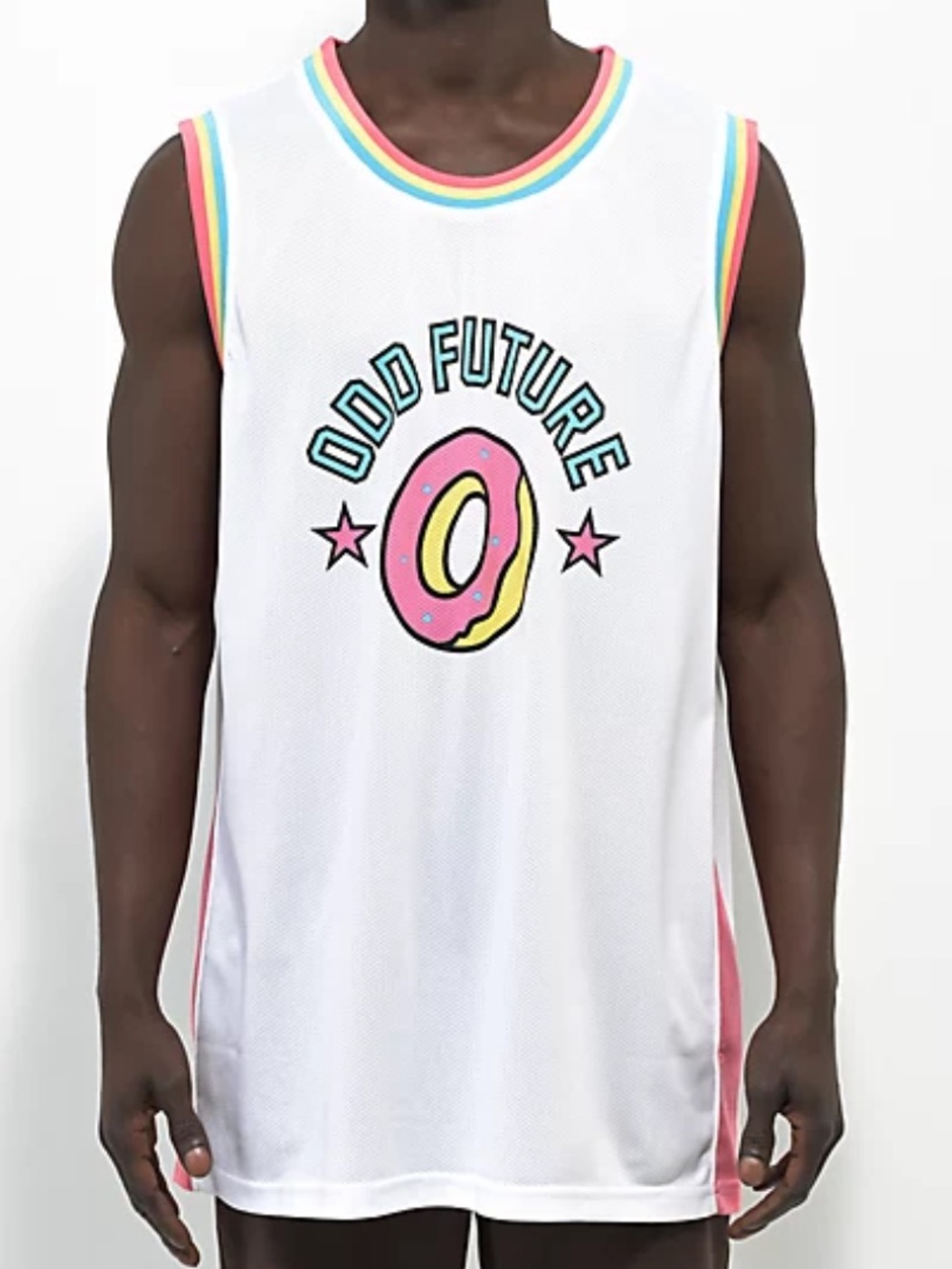 Odd Future White & Pink Basketball Jersey Donut Men’s M Tank Top Summer